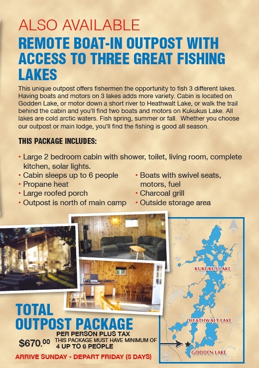 Remote Boat-In outpost with access to three great fishing lakes