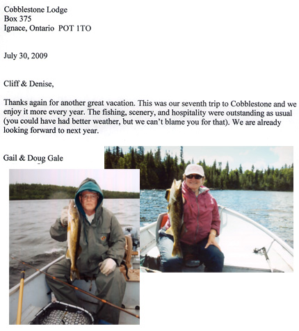 Cobblestone Lodge Guest Letters